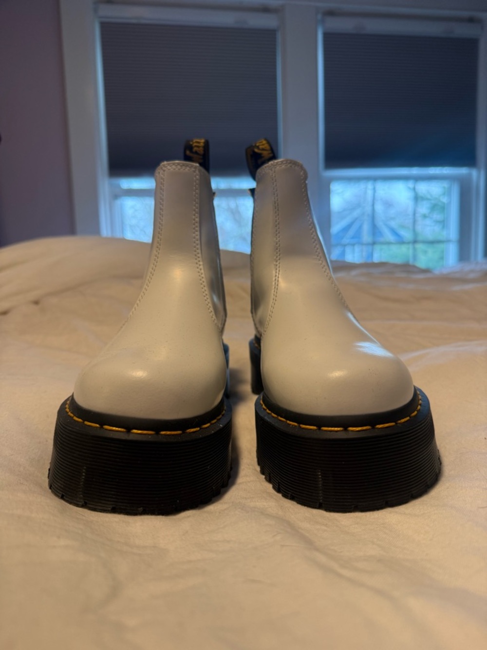 White Doc Marten Platform Chelsea Boots